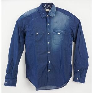 NWOT Culturata Garment Washed Indigo Soft Denim Men's Medium L/S Western Shirt